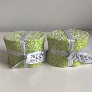 Jelly Roll Green Fabric Strips 2 Rolls 40 Strips Total